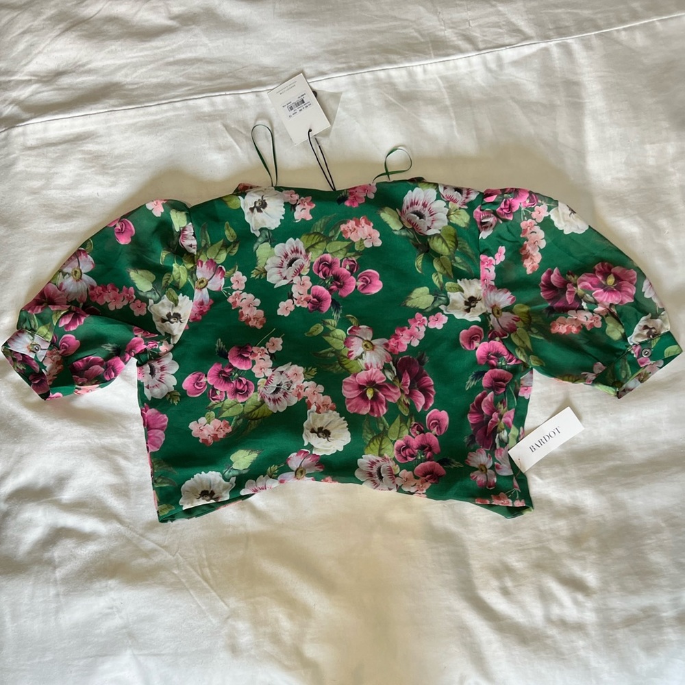 Floral Bardot tie top - Picture 2 of 3